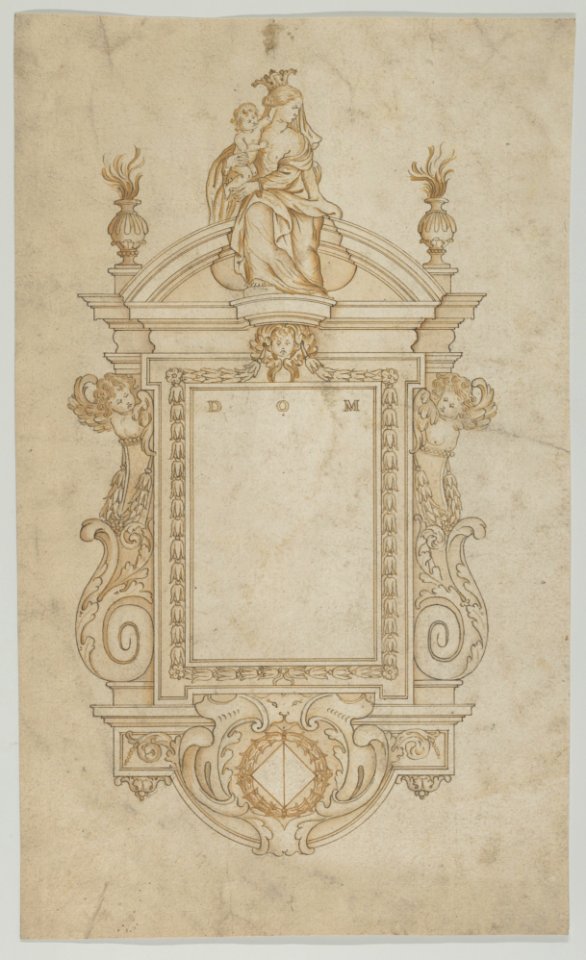 Design for an Epitaph surmounted by a Statue of the Virgin and Child MET DP842065