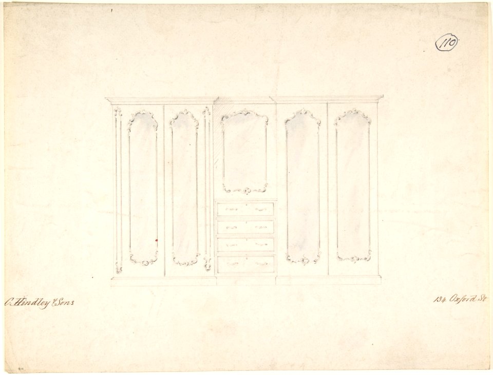 Design for Armoire with Mirrors MET DP804630
