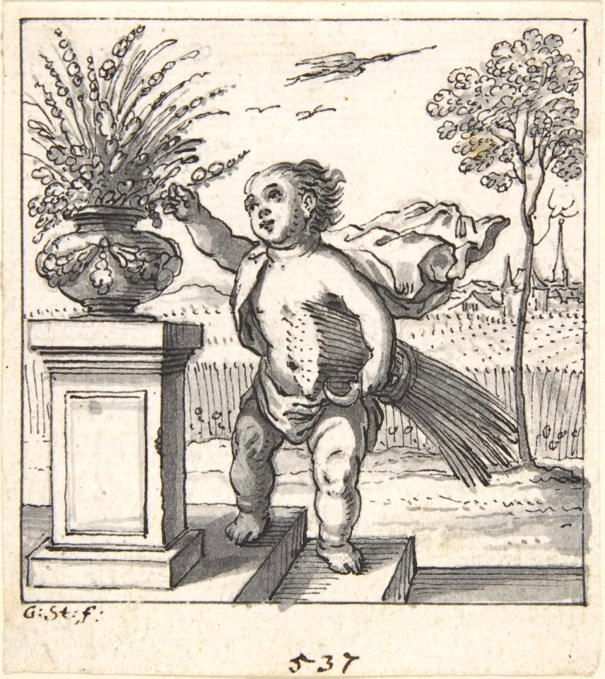 Design for an Emblem with a Child Picking Flowers MET DP803103