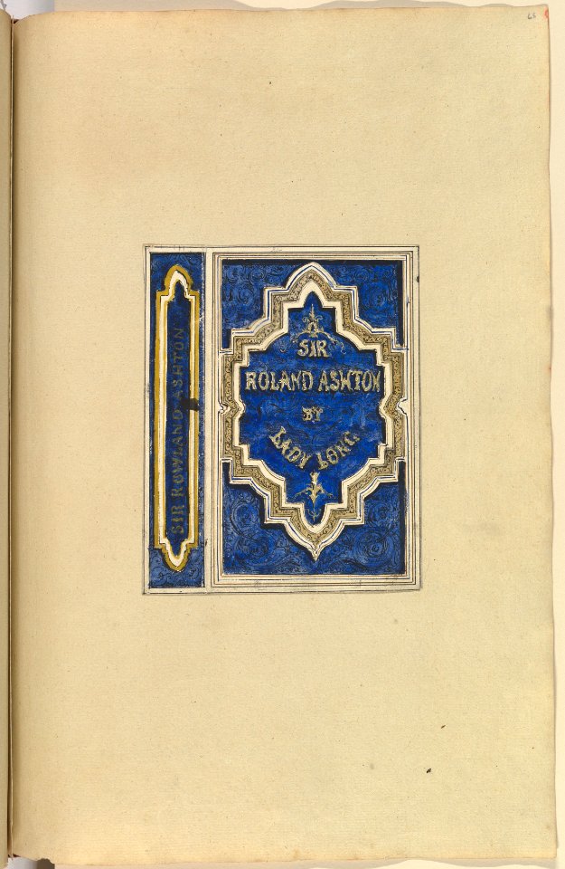 Design for Bookcover, Sir Roland Ashton, by Lady Long MET DP827471