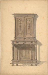 Design for a Wooden Cabinet in French Renaissance Style MET DP808357