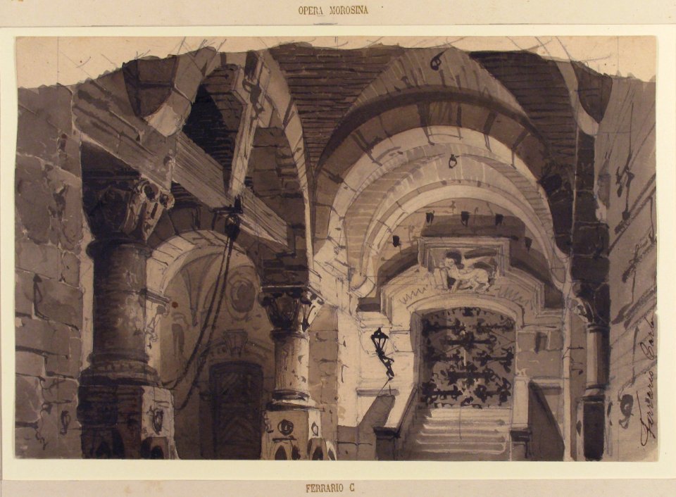 Design for a Stage Set of a Crypt (for the Opera 'La Morosina' ?) MET 57.551