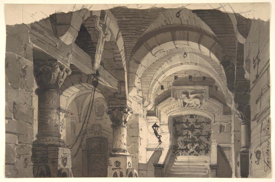 Design for a Stage Set of a Crypt (for the Opera 'La Morosina' ?) MET DP809459