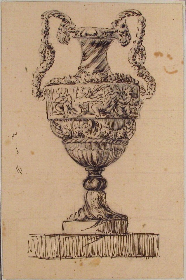 Design for a Vase (recto); Sketch of Small Vase (verso) MET 48.148(29)