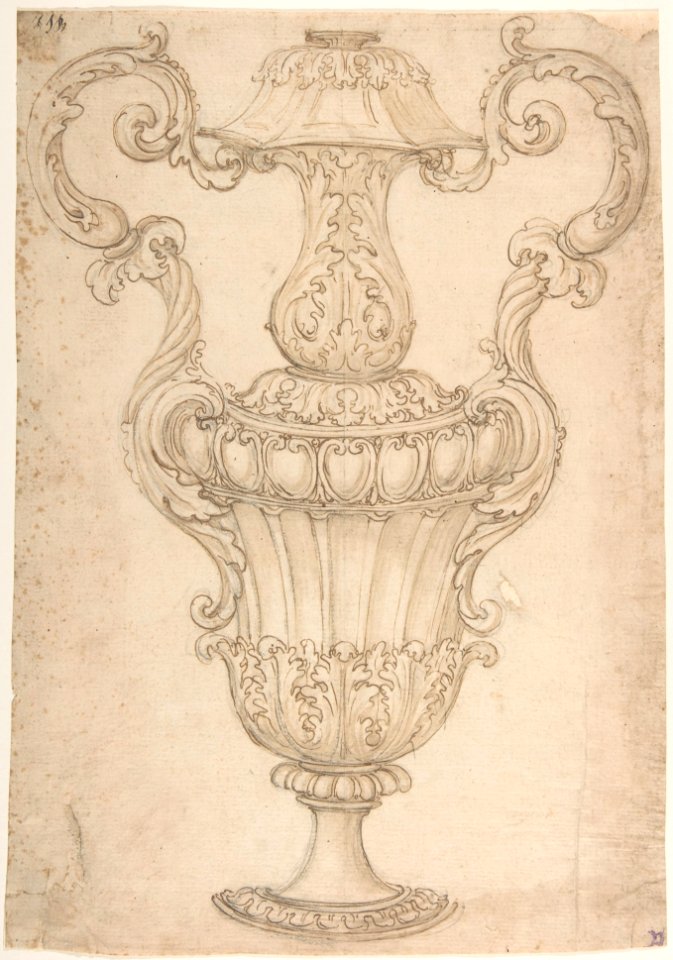 Design for a Two-Handled Urn with Acanthus, Shell, and Egg-and-Tongue Motif. MET DP809553