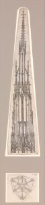Elevation of a Gothic Pinnacle with a Hexagonal Plan MET DP303705