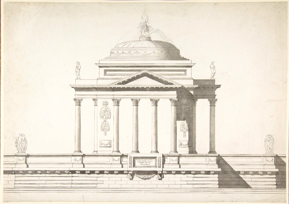 Elevation of a Domed Corinthian Temple MET DP812936