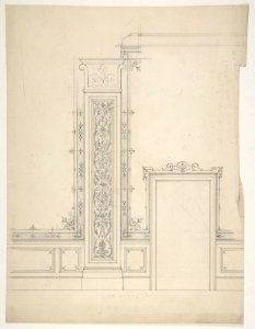 Elevation of a room with designs for the decoration of walls and wainscot MET DP811389
