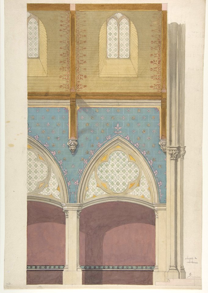 Elevation of Nave, Chapelle des Catéchismes, Ste Clothilde, Paris MET DP811107