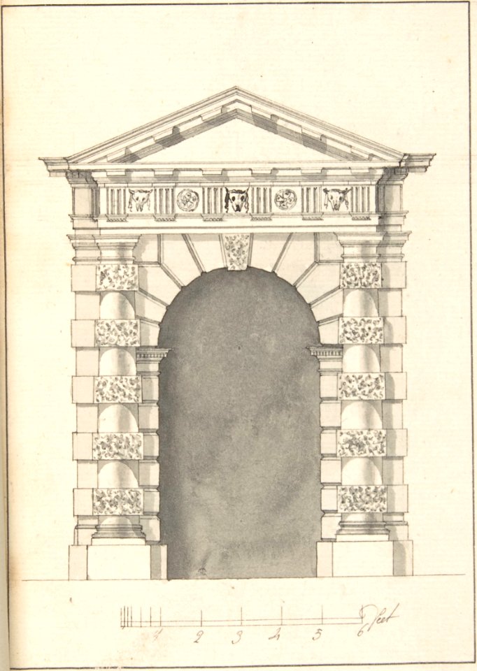 Elevation of Rustic Doric Doorway MET DP806027