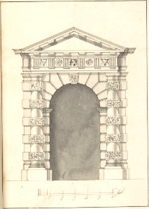 Elevation of Rustic Doric Doorway MET DP806027