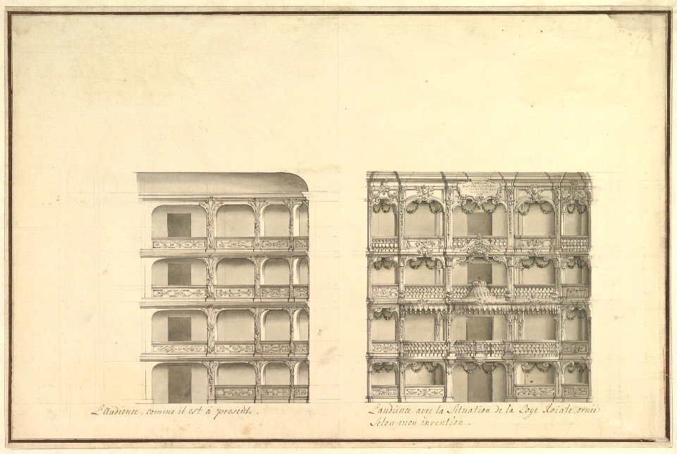 Elevation of Boxes and Royal Box as Presently Constituted and According to New Design MET DP820184