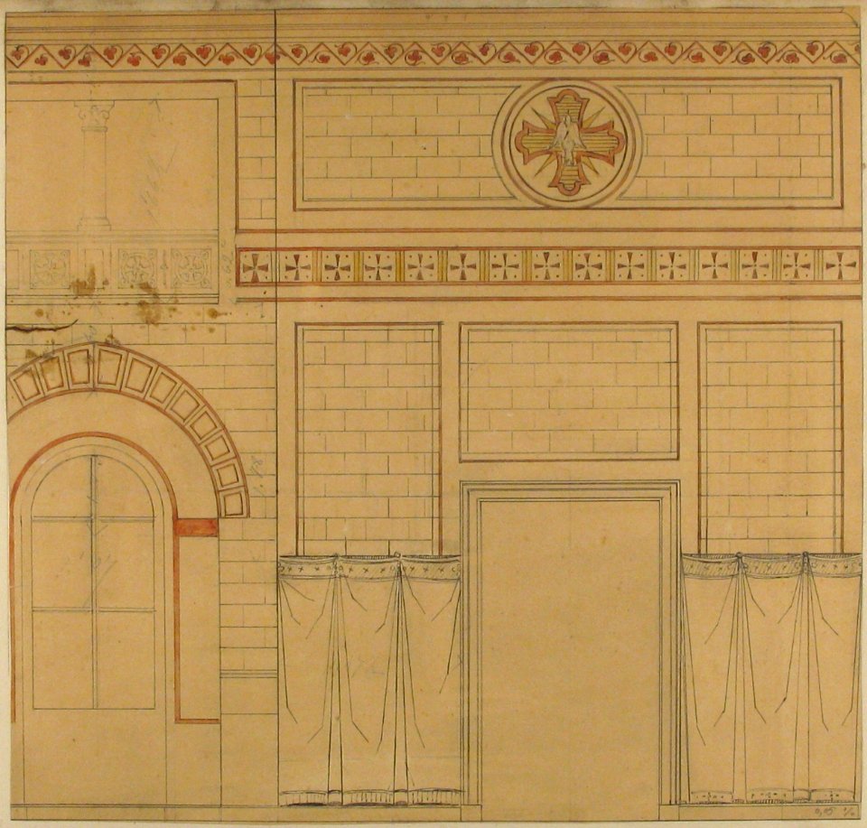 Elevation of a wall decorated with the dove of the holy ghost MET 67.827.197