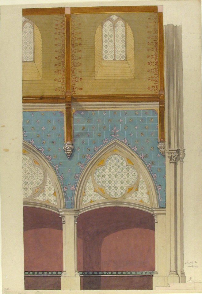 Elevation of Nave, Chapelle des Catéchismes, Ste Clothilde, Paris MET 67.827.75