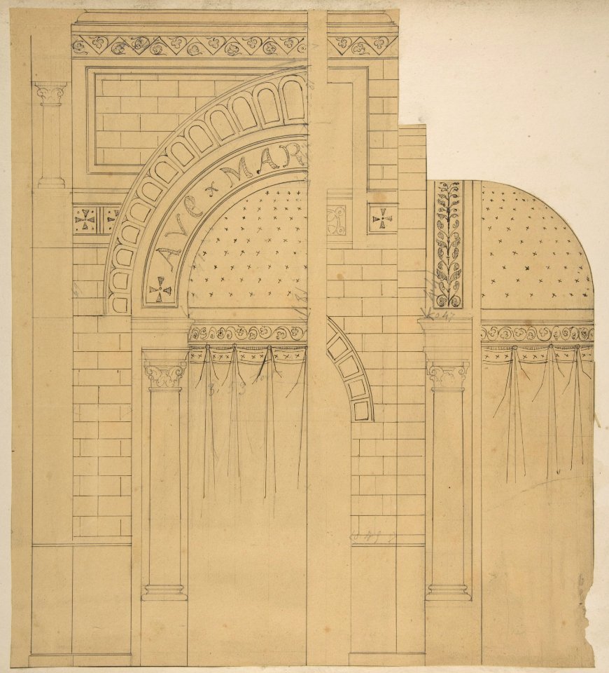 Elevation of a wall design, possibly for a chapel MET DP811218