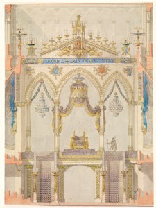 Elevation of Rood Screen with Throne of Louis XVIII, Reims Cathedral MET DP-284-001