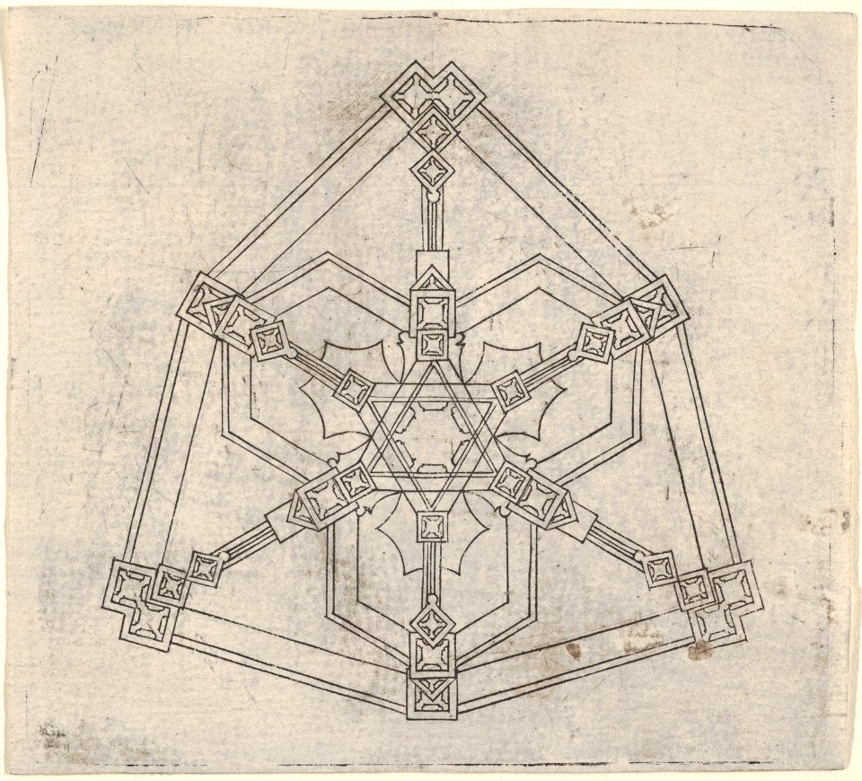 Elevation of a Gothic Pinnacle with a Hexagonal Plan MET DP832757