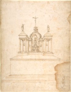 Design for a Tabernacle Surmounted by Christ on the Cross and Praying Figures (the Virgin and Saint John?). MET DP807547