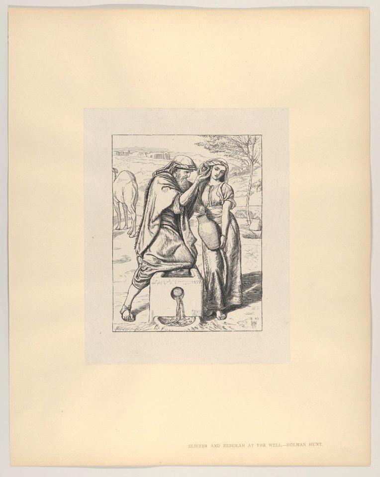 Eliezer and Rebekah at the Well (Dalziels' Bible Gallery) MET DP835756