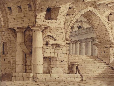 Design for a Stage Set Showing the Interior of a Fortress or Dungeon. MET 1971.513.69