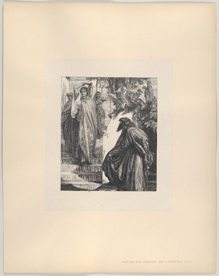 Eliezer and Rebekah (Dalziels' Bible Gallery) MET DP835857