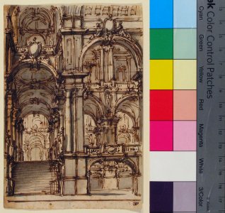 Design for a Stage Set- Stairway and Arcades Leading to a Salone MET 1974.605.2