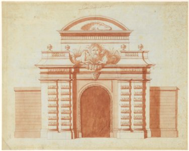 Elevation of an Entrance to a Riding School MET DP247284