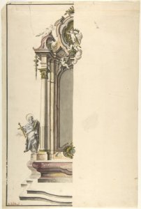 Design for an Aedicular Altar with St. Paul at the Left MET DP804308