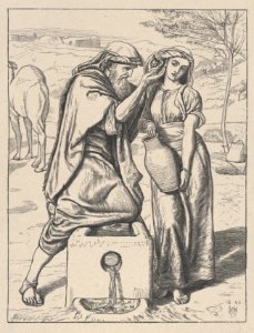 Eliezer and Rebekah at the Well (Dalziels' Bible Gallery) MET DP835726
