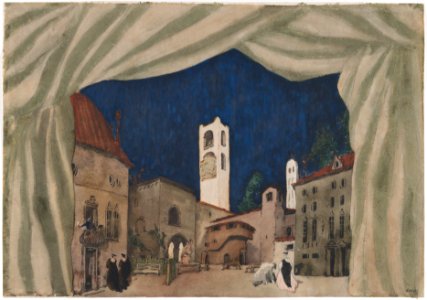 Design for a Stage Set for the Ballet 'Le Donne de Buon Umore’ (The Good Humored Ladies), premiered in Rome, April 12, 1917 MET DP860376