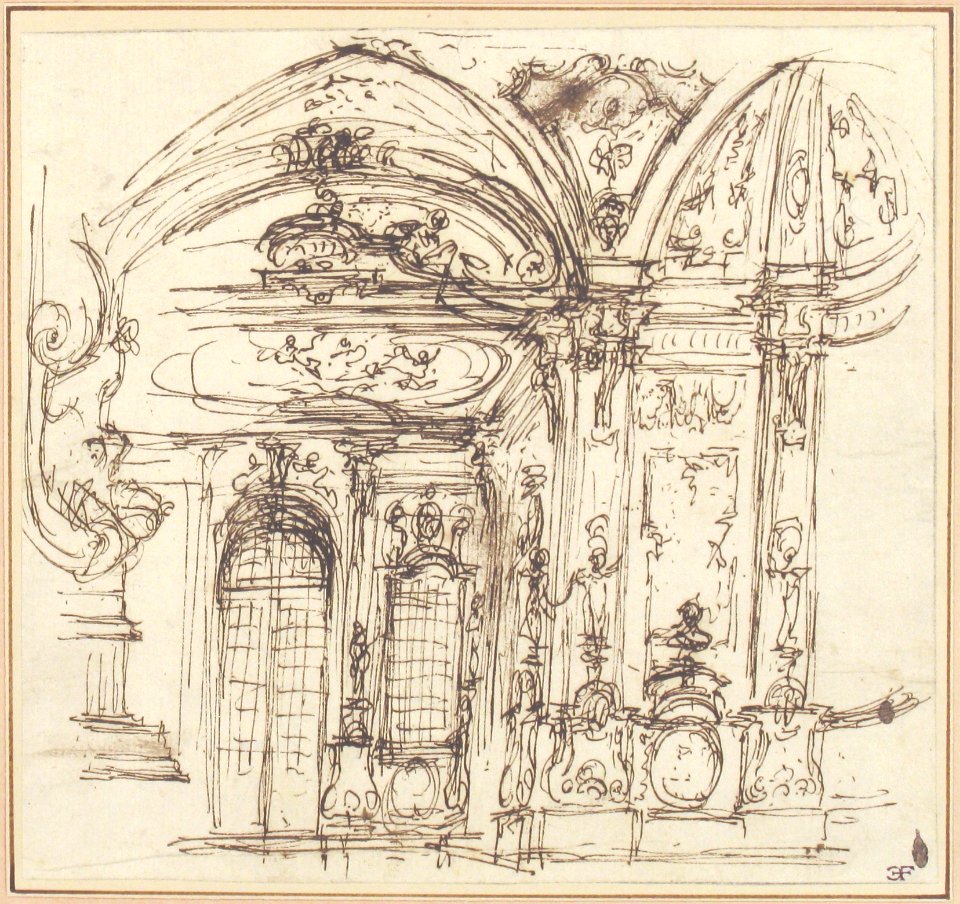 Design for a Stage Set- Highly Decorated Interior of a Palace MET 1971.513.58