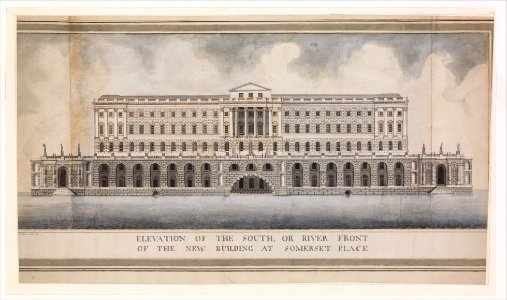 Elevation of the South, or River Front of the New Building at Somerset Place MET DP339396