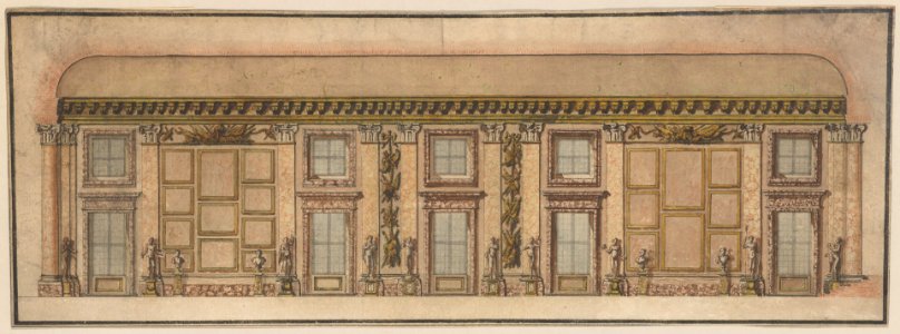 Elevation of the Gallery in the Palazzo Doria-Pamphilj, Rome MET DP223369