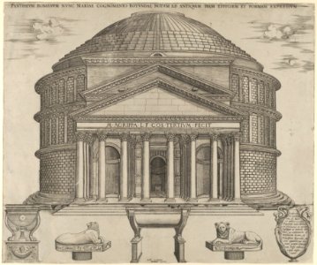 Elevation of the Pantheon in Rome, reconstructed to its original form MET DP847228