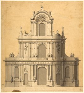 Elevation of West Façade of a Church MET DP812941