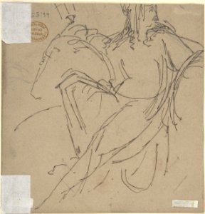 Design for a Throne (recto); Recumbent Figure (verso) MET DP804860