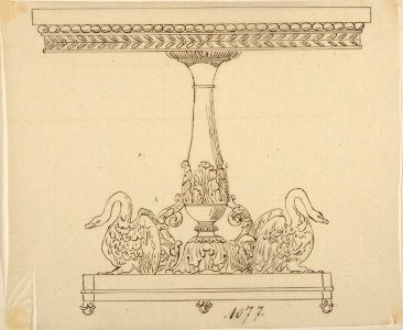 Design for a Table with an Acanthus Leaf and Swan Base MET DP809234