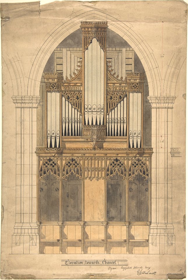 Elevation towards Chancel, Organ, Coggeshall Church, Essex (Church of St. Peter-ad-Vincula) MET DP805682