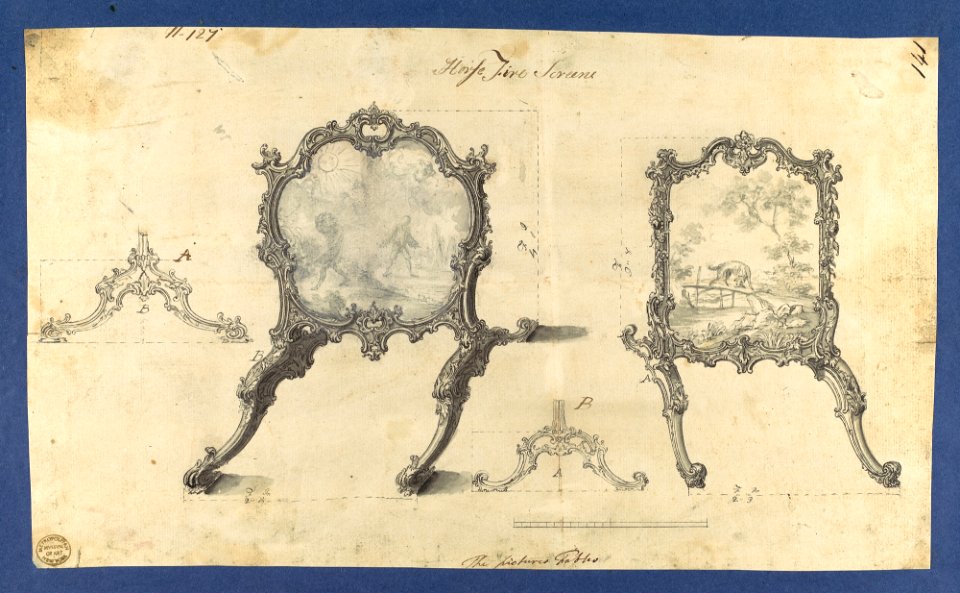 Fire Screens, in Chippendale Drawings, Vol. I MET DP104153