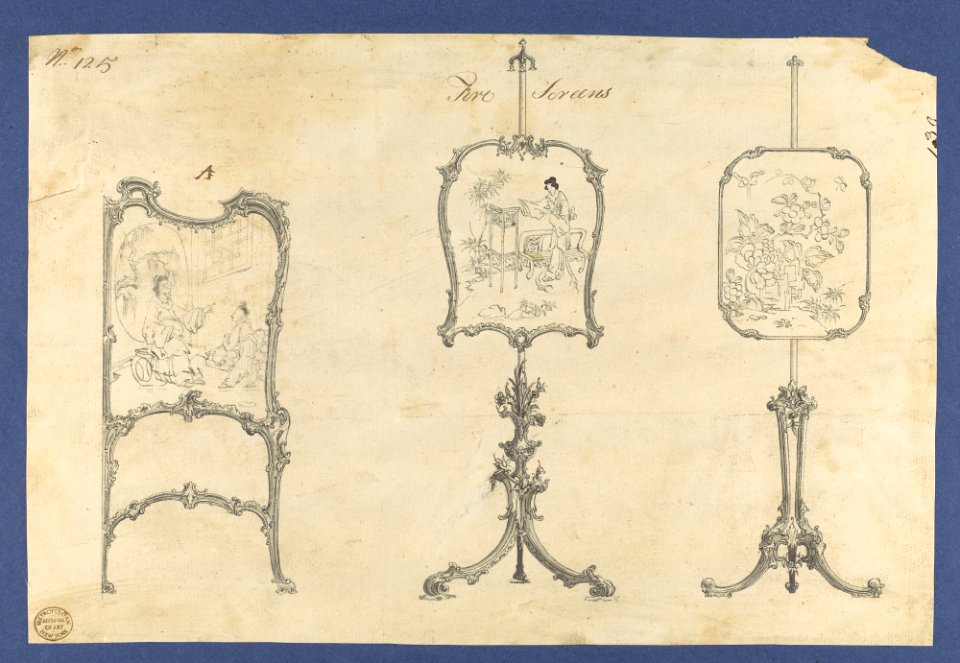 Fire Screens, in Chippendale Drawings, Vol. I MET DP104155