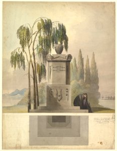 Design for a Tomb, Rothgeisser in Nuremberg (Elevation and Ground Plan) MET DP819626