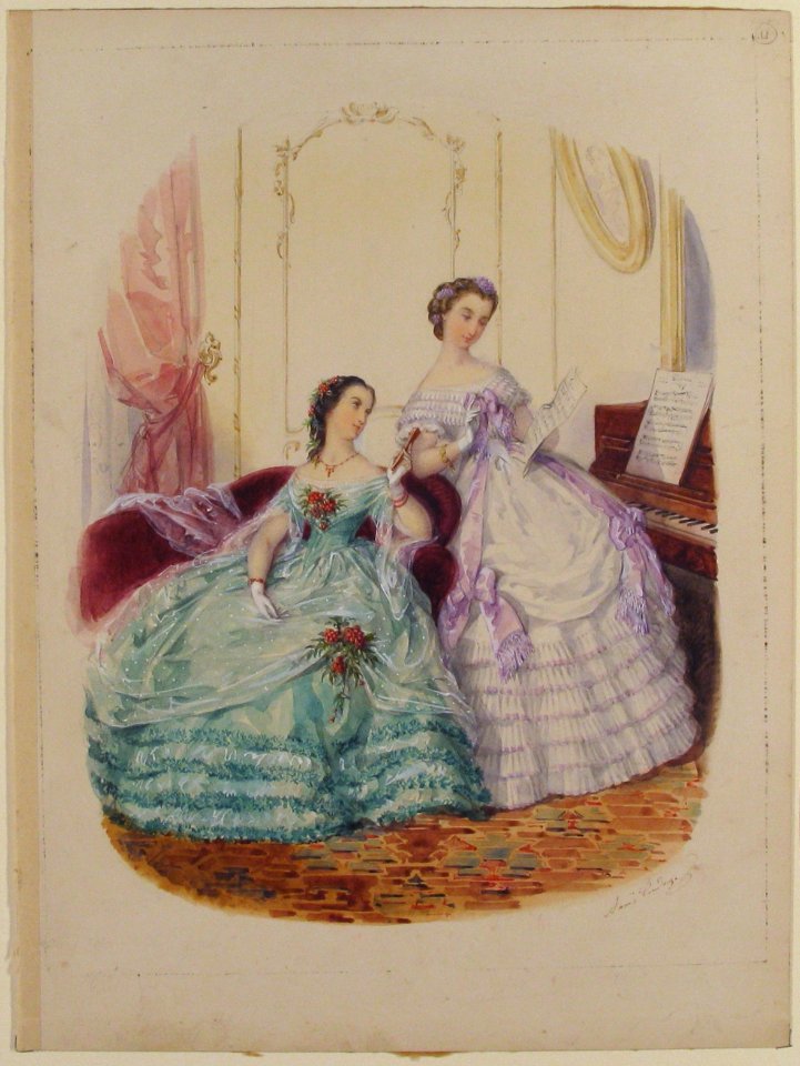Fashion Study- Two Women in Evening Dress MET 1984.1054