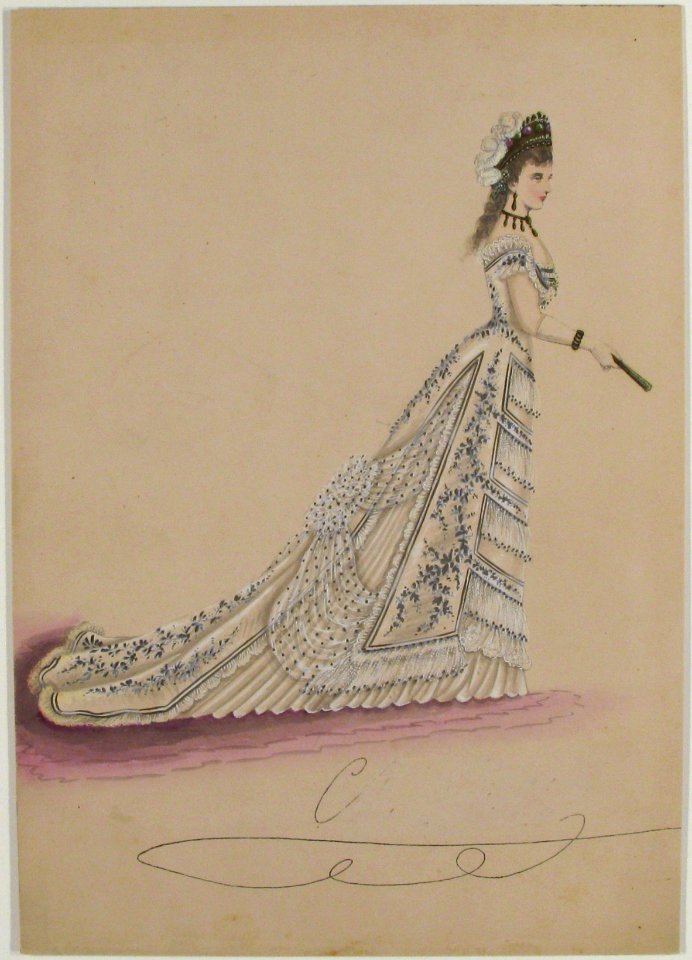 Fashion Study- Woman in a White Floral Dress MET 1982.1011.2