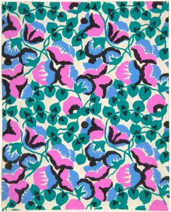 Fabric Design with Sweet Pea Flowers and Vines MET DP807944