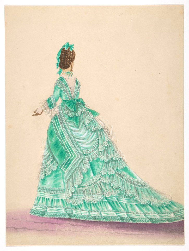 Fashion Study- Woman in a Green Dress MET DP809411