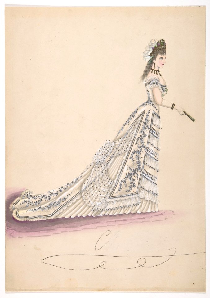 Fashion Study- Woman in a White Floral Dress MET DP809410