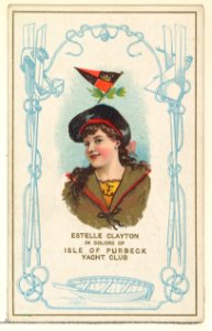Estelle Clayton in Colors of Isle of Purbeck Yacht Club, from the Yacht Colors of the World series (N140) issued by Duke Sons & Co. to promote Honest Long Cut Tobacco MET DP865775