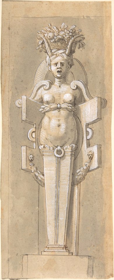 Female Term encased by a Strapwork Panel MET DP808488