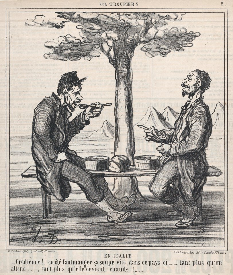 En Italie, from Nos Troupiers, published in Le Charivari, July 28, 1859 MET DP876843