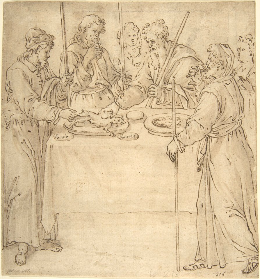 Four Travelers Sharing a Meal? MET DP802012